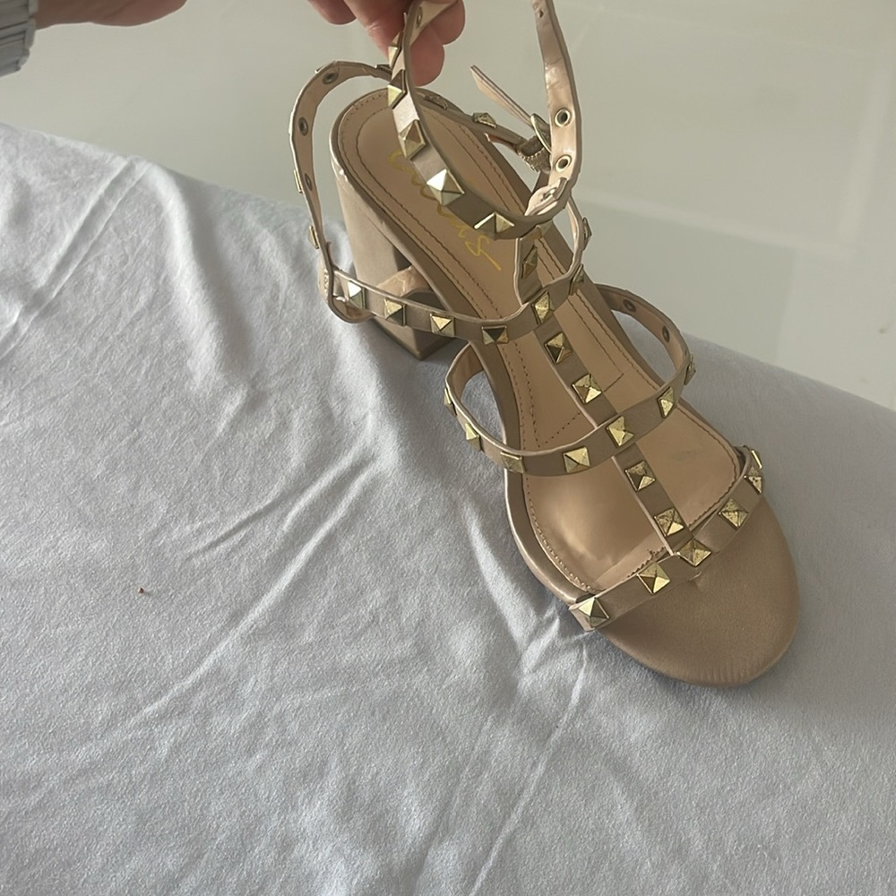 Lulu’s studded blocked heel sandal